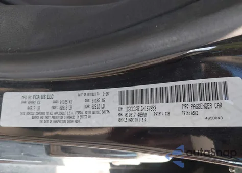 2016 Chrysler 200 Limited z USA, uszkodzony, nr VIN 1C3CCCAB1GN167653